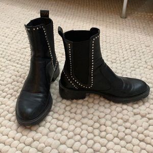 Zara Leather Studded Boot